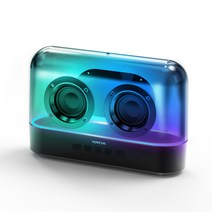 로이체 트랜스페어런트 LED 라이트 휴대용 무선 TWS 무드등 블루투스 스피커 BTS-360, 블랙