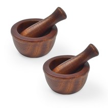 디자인룸즈 옻칠 우드 미니 절구세트, 2세트