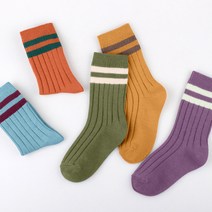 컬러매치 여성용 파이 패션 긴목양말 B타입 5족 세트