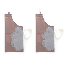 마켓에이 스트라이프 핸드타올 앞치마, 브라운, 2개