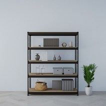 스피드랙 조립식 철제 앵글 선반 5단, 블랙