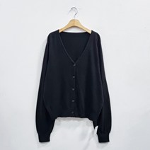 여성용 캐시 여리핏 니트 브이넥 가디건