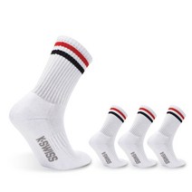 케이스위스 남성용 스트라이프 스포츠 장목 양말 4족, 26(M)