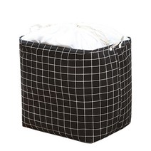 겨울 옷 정리 끝 패브릭 의류 이불 보관함 100L, 격자블랙, 1개