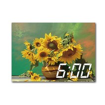 홈마인 LED 시계 캔버스 프린팅 액자 해바라기 A3, 25