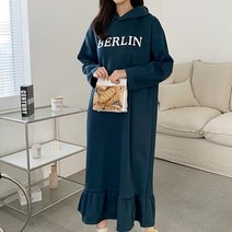 후니네 린 임산부 후드 기모 원피스