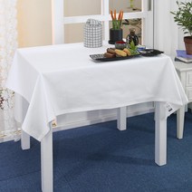 나산데코 면 테이블커버, 화이트, 8인용(240 x 140 cm)