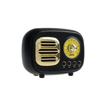 Coms 레트로 블루투스 스피커 HT223, 블랙