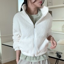 시크블랙 스에켄 크롭 후리스 집업 자켓 cpjk4569k2b