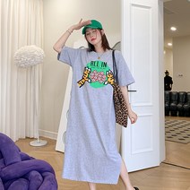레몬소울 포스투 프린팅 반팔 원피스