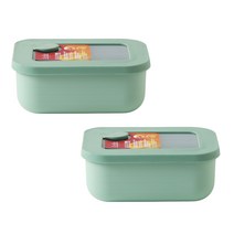 아르딘 시에로 프리미엄 직사각 밀폐용기 파우더블루 소 450ml, 단품, 2개
