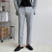 머시따 남성용 브리티시 린넨 체크 슬랙스