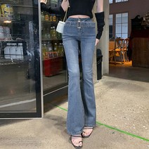 패션풀 여성용 로우라이즈 스판 부츠컷 데님 팬츠 28741