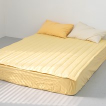 믹스앤매치 데이 코튼 고정밴딩 40수 침대 패드, 허니옐로우