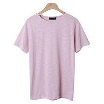 티탁 여성용 데일리 라운드넥 무지 베이직 슬라브 반팔 티셔츠 TTCC18