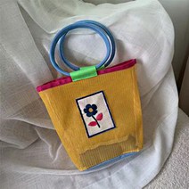 파라다이소 러블리한 꽃한송이 그물 핸드 토트백