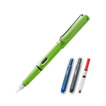 LAMY 사파리 만년필 컨버터 세트, EF, 만년필(그린), 케이스(랜덤발송)