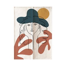 빈테리어 페이스 컨투어 드로잉 파티션 커튼 양문형