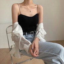 레몬소울 여성용 단다 컬러 패드 끈나시