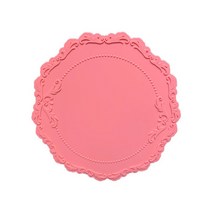 마켓감성 앤티크 고급 실리콘 테이블매트, 핑크, 스몰(23 x 23 x 0.5 cm)