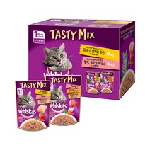 위스카스 테이스티믹스 베스트 믹스 습식사료 12p, 닭, 12개