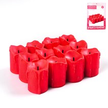 파티쇼 럭셔리 LED 초, 레드, 12개