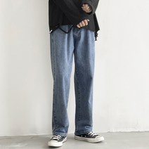 마켓A 남성용 와이드 트렌디 청바지