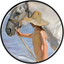명화 휴대폰 그립 톡, 소로야 목욕하는 말, 1개