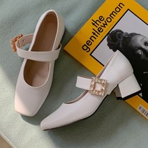 어바웃슈 헷시 큐빅 버클 메리제인 펌프스