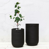 마마스스튜디오 롱블랙팟 수제 토분, 무광블랙, 1개