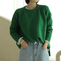 빼빼 여성용 니우 라운드넥 베이직 긴팔 니트 티셔츠