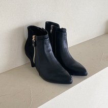 티렌 지퍼 앵클 부츠 6cm [블랙-230]