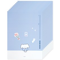 뭉구 보바 무선제본 노트, 10개, 라이트블루