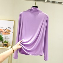 스타 소프트 슬림핏 임부 긴팔 목폴라 티셔츠