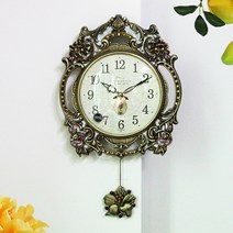 무소음 장미가든 주물 추벽시계 HSC-519G, 골드