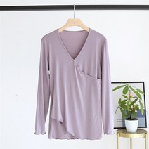 에어 폴링 홈웨어 크로스 수유 긴팔티