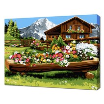 셀프페인팅 알프스의 상쾌한 아침 풍경화 그리기 DIY 40 x 50 cm, 19색