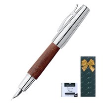 파버카스텔 이모션 만년필 + 카트리지 기프트 세트, F, 브라운(만년필)