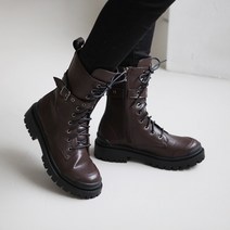 파이 여성용 하이 끈 버클 워커 앵클부츠 4cm P164