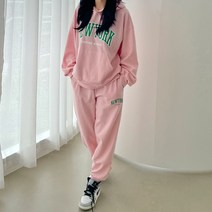 마이시즌 여성용 뉴욕 후드 조거 트레이닝 세트