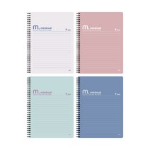 아이비스 9mm 라인 PP 노트 4종 세트 B5-12042, 그레이, 브라운, 민트, 블루, 1세트