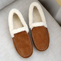 Market A 여성용 심플 스티치 털단화