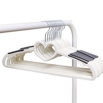 화이트래빗 디자인 논슬립 옷걸이, 러블리 화이트 + 그레이(어깨패드), 30개입