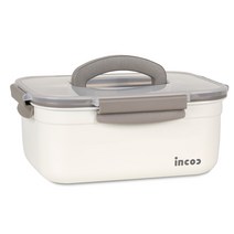 인콕 스텐콕 크림 스텐 밀폐용기 직사각 핸디3호 3600ml, 1개, 단품