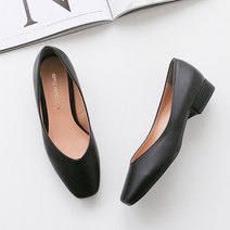 멜팅나인 여성용 사각코 로우힐 펌프스 EV201