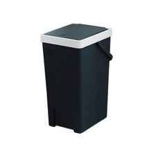 크림 핸들 원터치 종량제 휴지통 20L, 네이비, 1개
