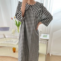 보리맘 첵 카라 롱 빅사이즈 임부 원피스 a585