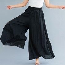 여성용 MA 빅사이즈 베이직 린넨 치마 바지