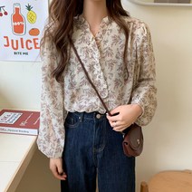 패션풀 리에스 프릴 브이넥 블라우스 24098