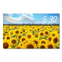 홈마인 캔버스 프린팅 액자 시리즈 LED 시계 해바라기 풍경 800 x 500 mm, 16